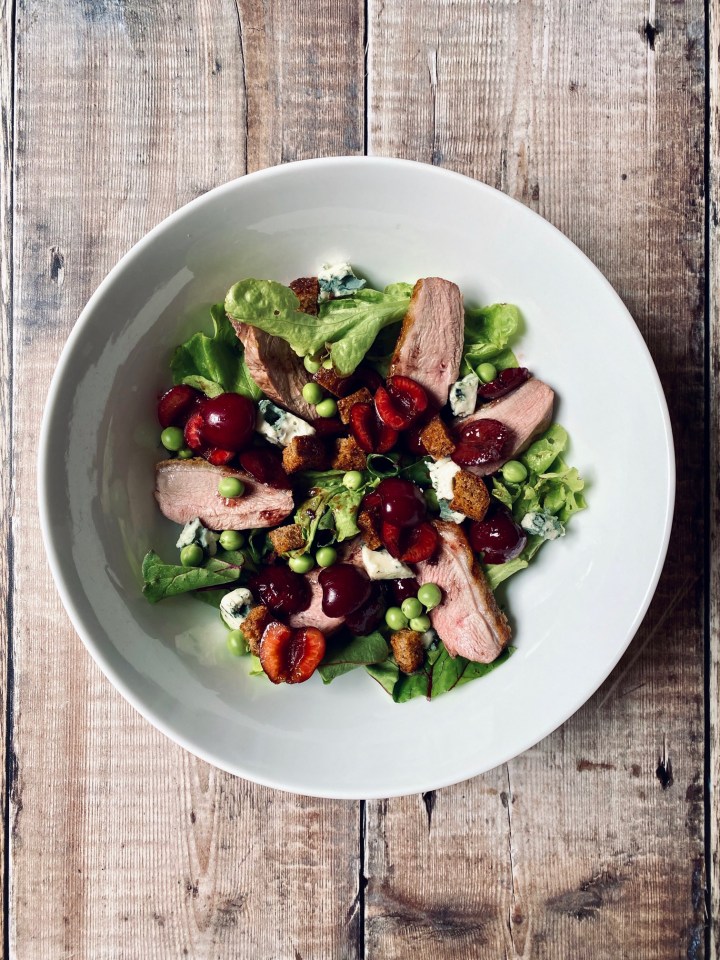 Duck Salad with Cherry & Port&nbsp;Dressing